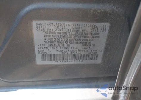 2018 Nissan Sentra Sr from USA, damaged, VIN 3N1AB7AP6JY211541